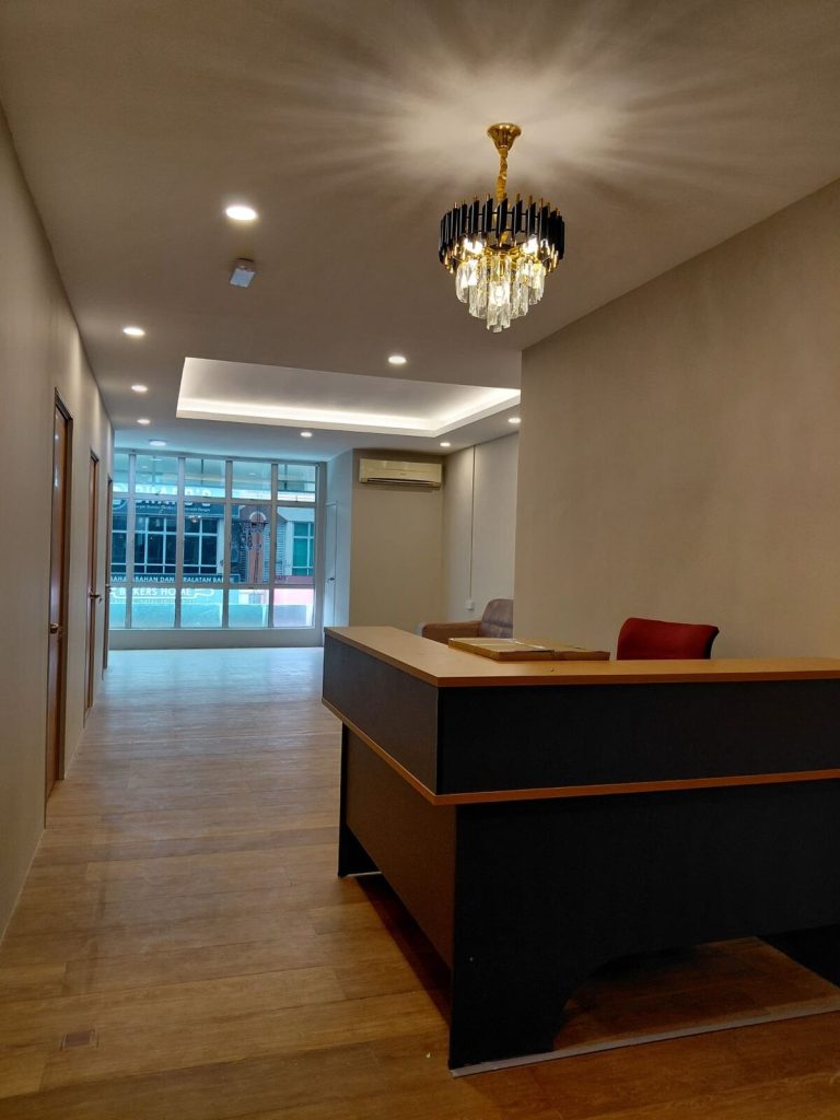 SPA Bangi completed reception counter and interior corridor